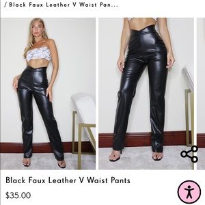 Adorable v-waist leather pants brand new with tags
